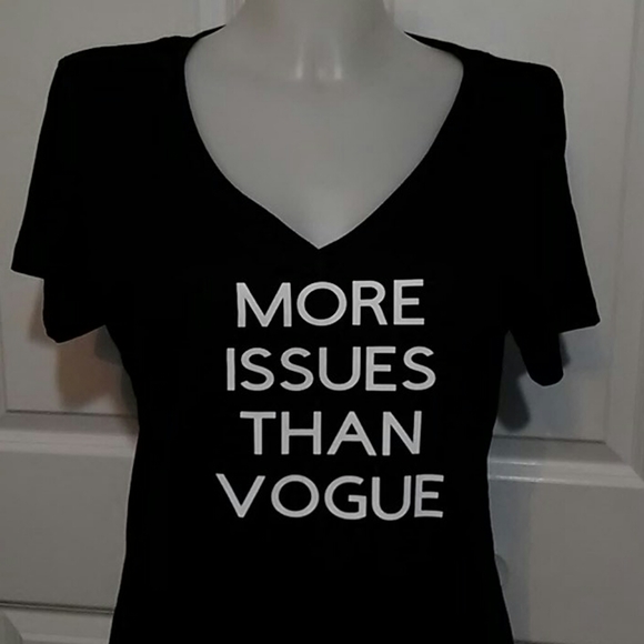 Next Level Apparel Tops - Black V Neck Graphic T